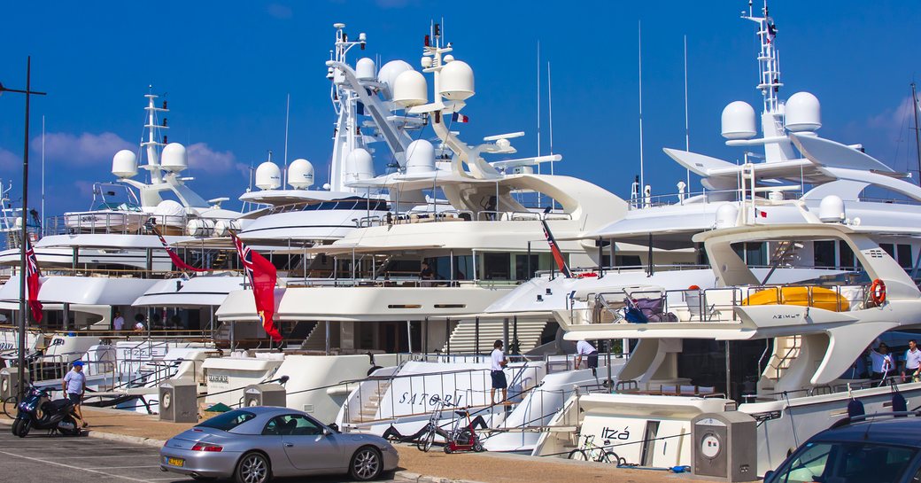 Superyacht charters berthed in Cannes