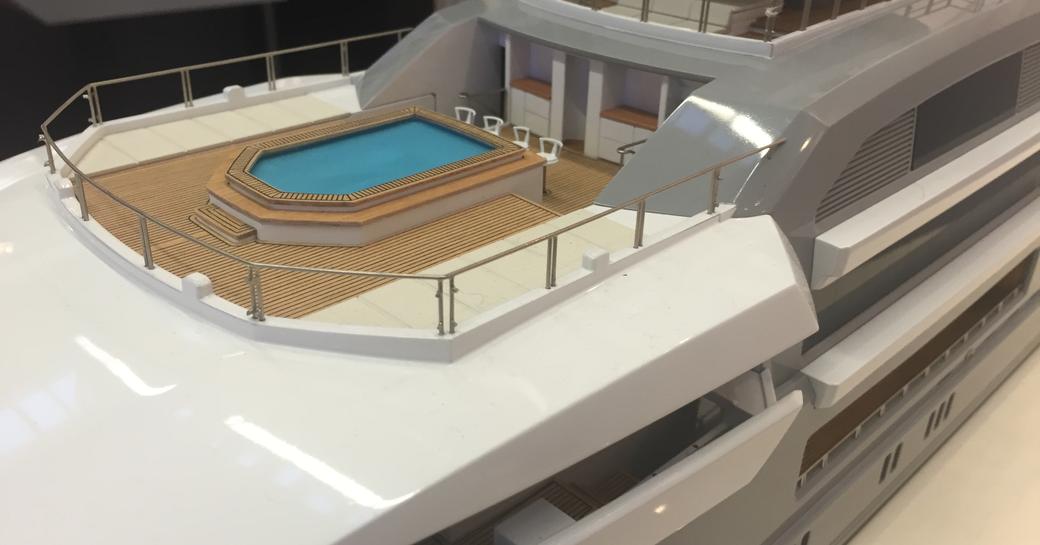 Alternative view of the swimming pool on-board superyacht CLOUDBREAK