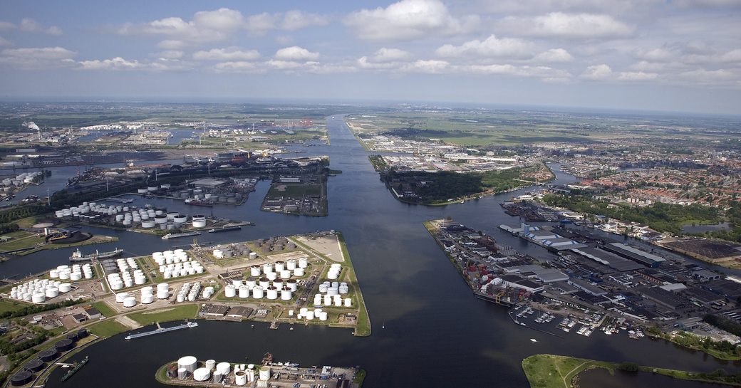 The site of the new Feadship shipyard in Amsterdam