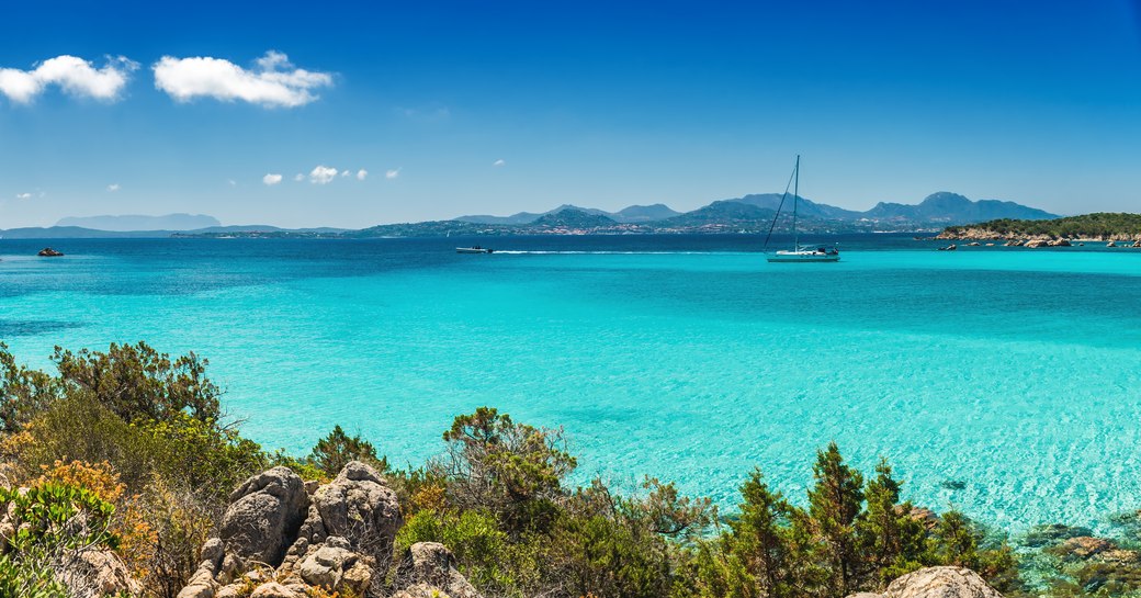 beautiful clear blue waters in Sardinia