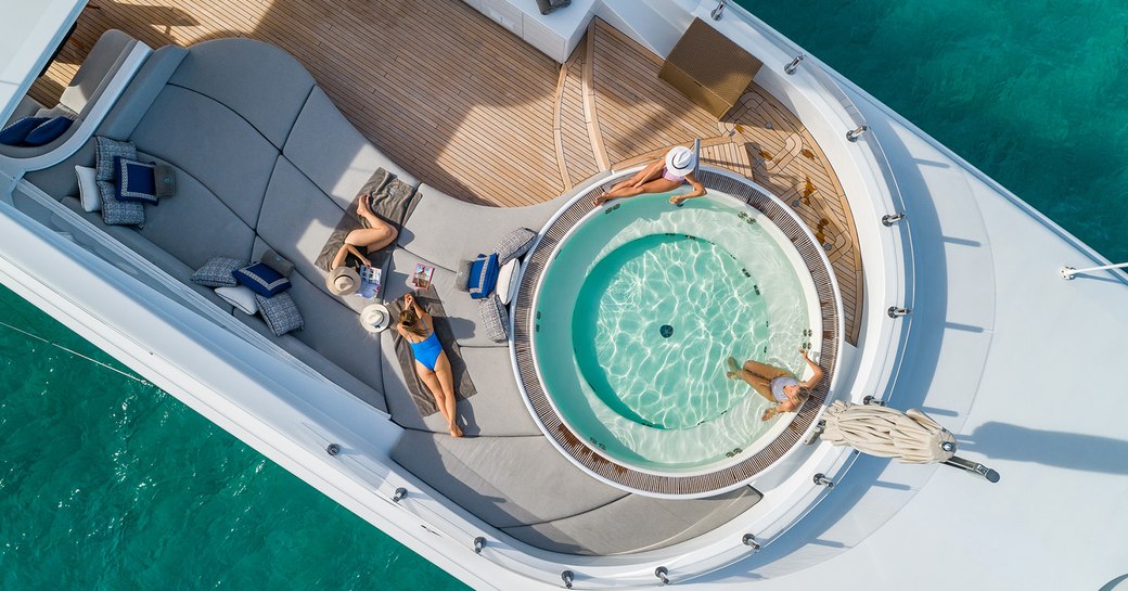 Sundeck on board charter yacht TURQUOISE