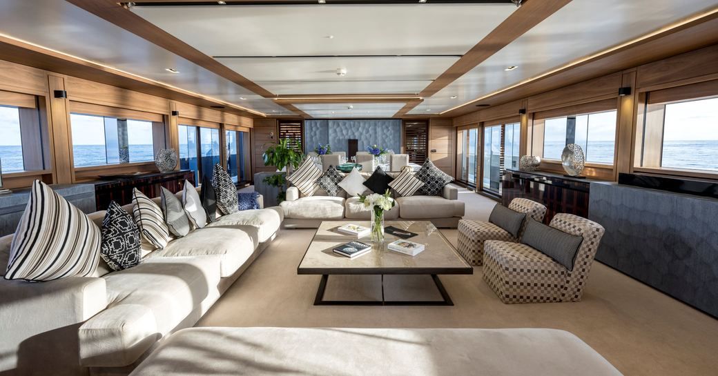luxurious interior onboard luxury charter yacht Navis One