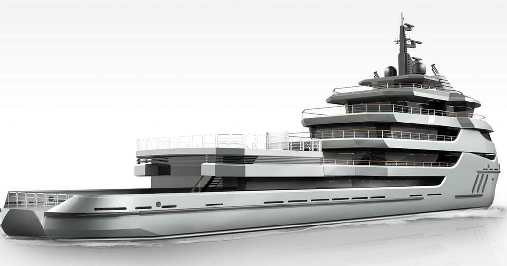 Rendering of luxury explorer yacht RAGNAR
