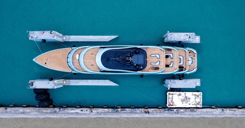 Aerial shot of charter yacht KENSHO