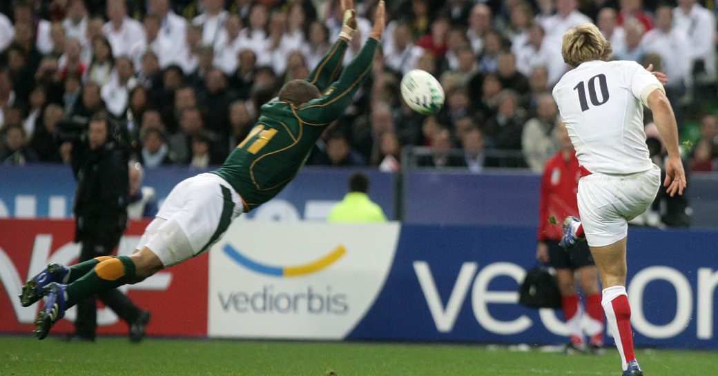 Bryan Habana and Jonny Wilkinson in action during the 2007 Rugby World Cup.