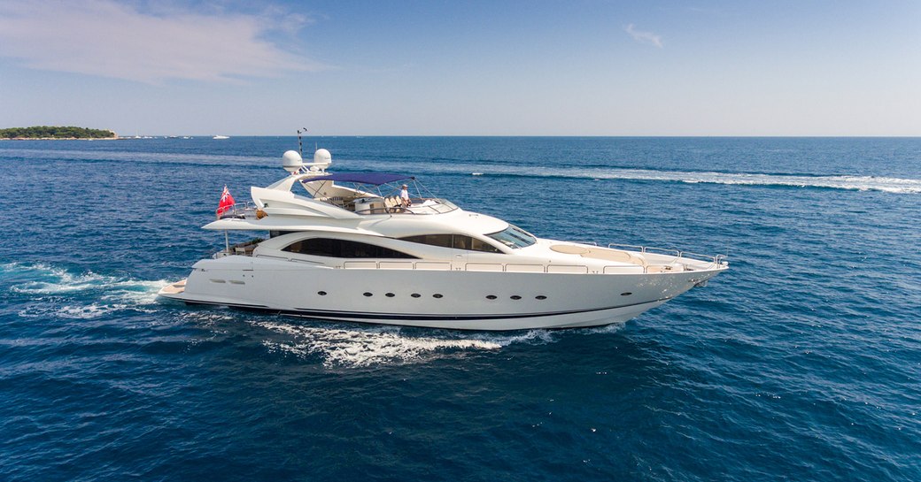 Luxury yacht Winning Streak underway in the Mediterranean