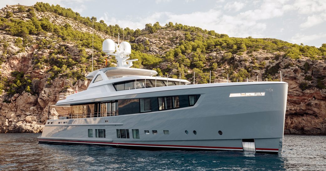 Luxury yacht CALYPSO at anchor