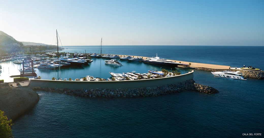 Luxury marina of Cala del Forte near Monaco