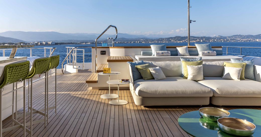 expansive deck space onboard luxury superyacht charter RIO