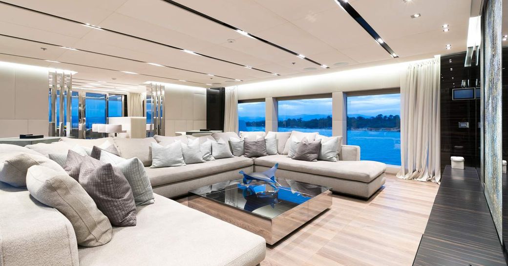 Main salon onboard MY Ouranos