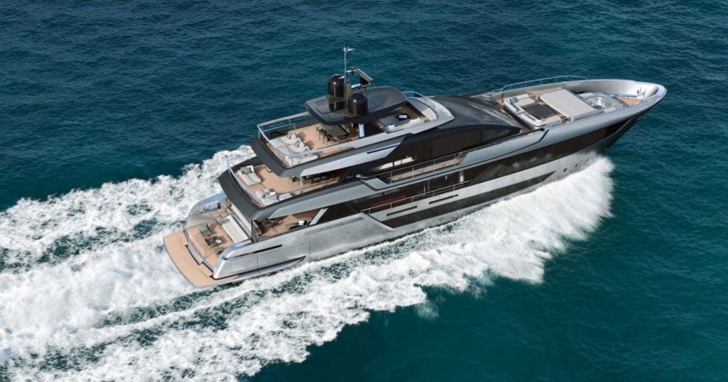 motor yacht lady first cruising through blue waters
