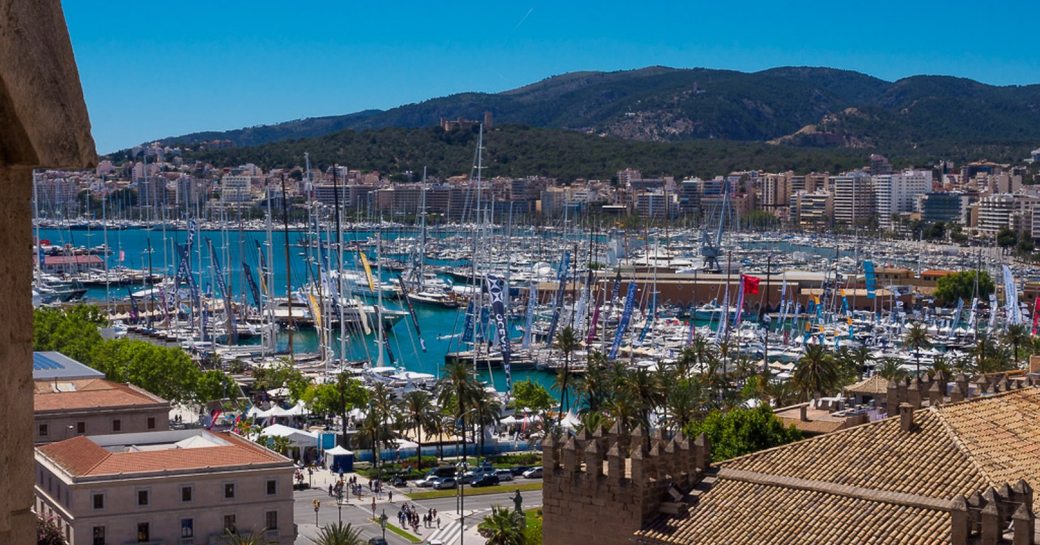 view across Palma of the Superyacht Show 