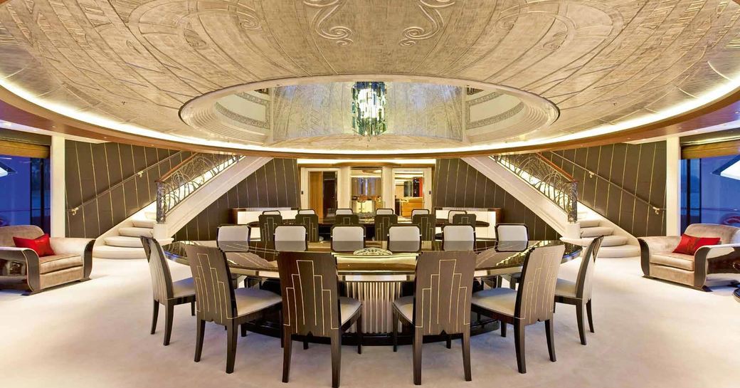 Magnificent formal dining room on board SERENE