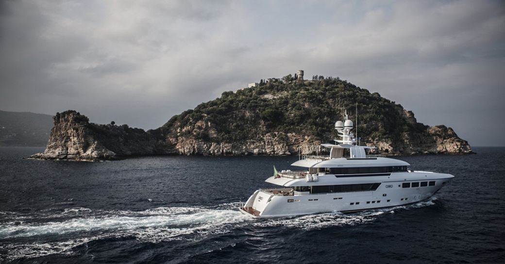 motor yacht OKKO cruises while on a luxury yacht charter in the Mediterranean