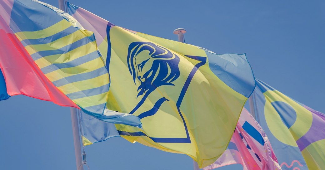Cannes Lions flags at full mast