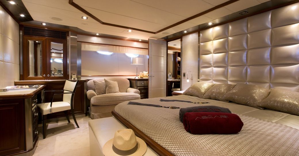 Main suite on superyacht ASCARI I