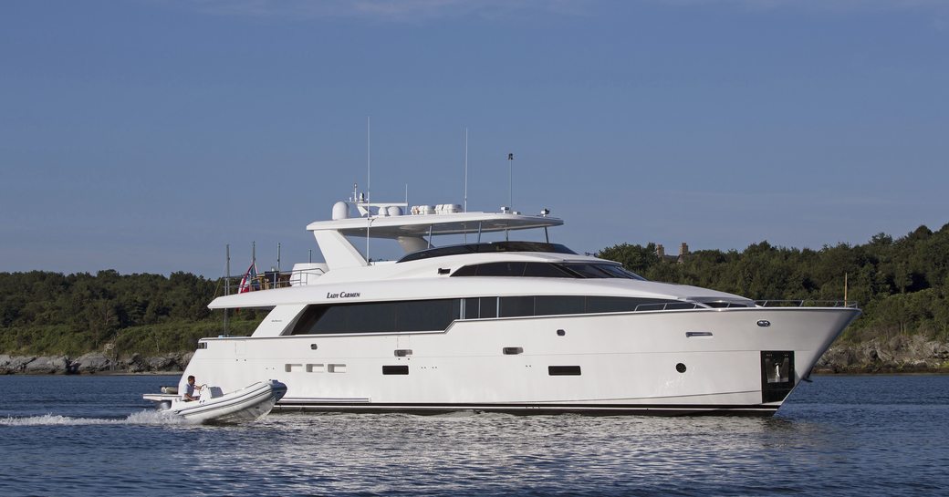 motor yacht ‘Lady Carmen’ cruises in New England on a luxury yacht charter