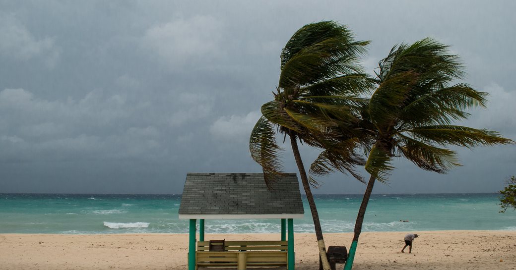 Hurricane starting in the Caribbean sky