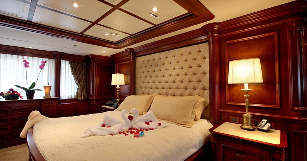 Berth inside the master cabin onboard charter yacht NOMAD