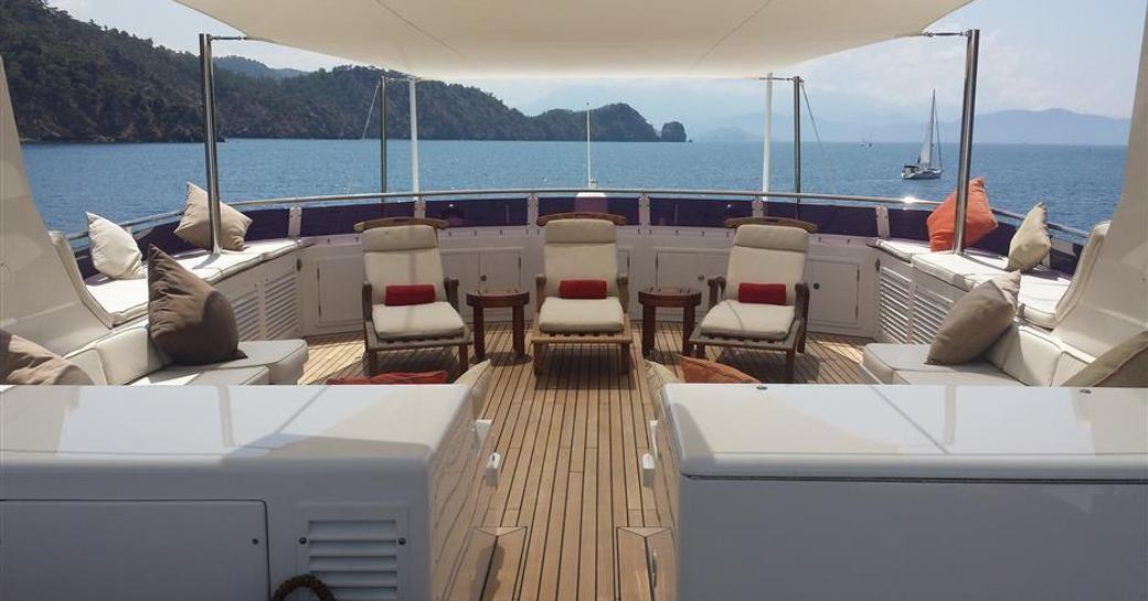 The sundeck of Feadship superyacht CONSTANCE
