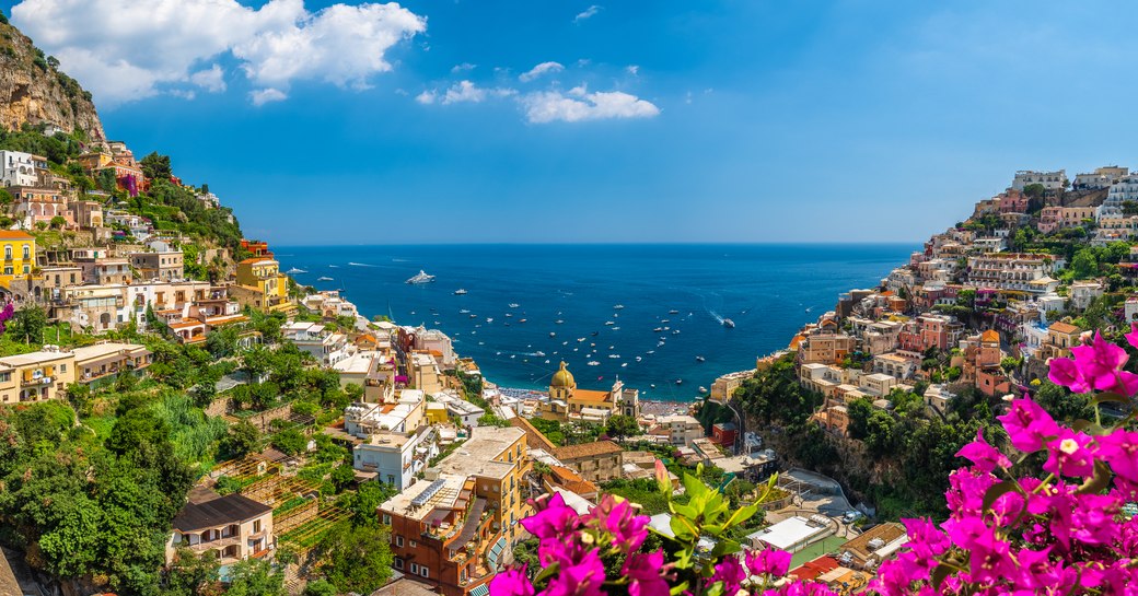 Blue waters and beautiful views of the Amalfi Coast
