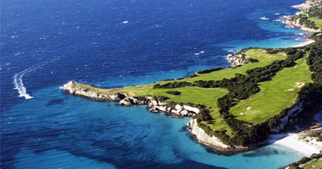 Aerial view of Golf de Sperone, Corsica