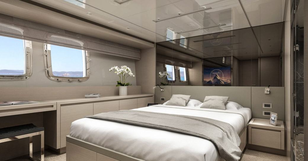 lucky yacht main salon with large bed