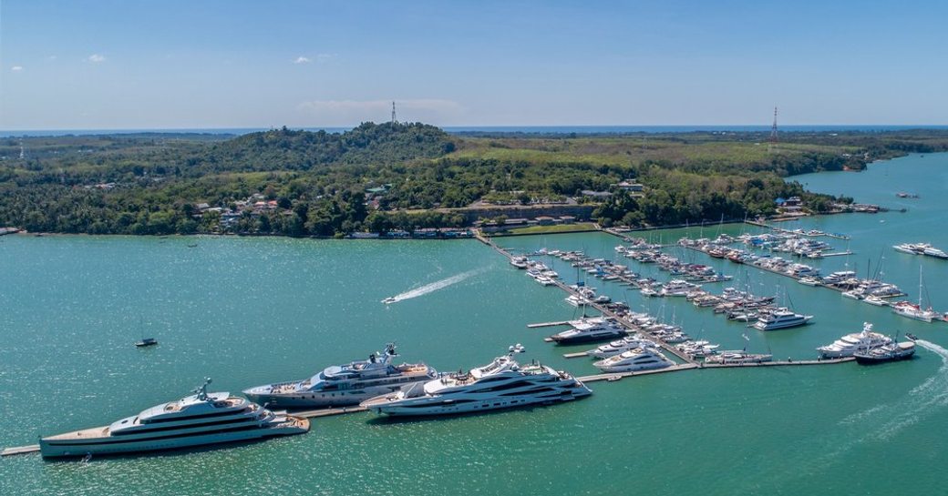 Phuket yacht haven marina aerial view