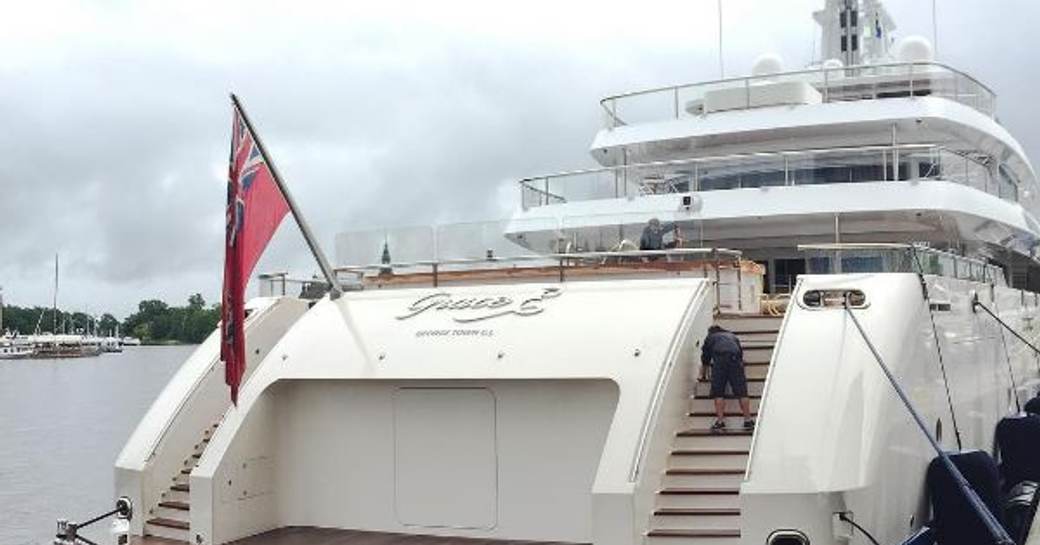 Luxury yacht Grace E in Falmouth, Cornwall