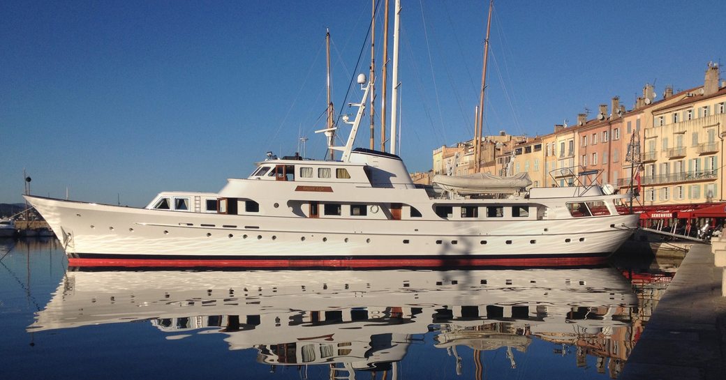 charter yacht Secret Life docked in the Port of Saint Tropez