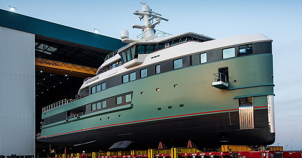 anawa yacht rolls out of shed at damen