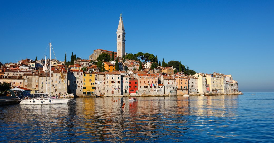 charming waterside town with colourful houses in Rovinj, Croatia
