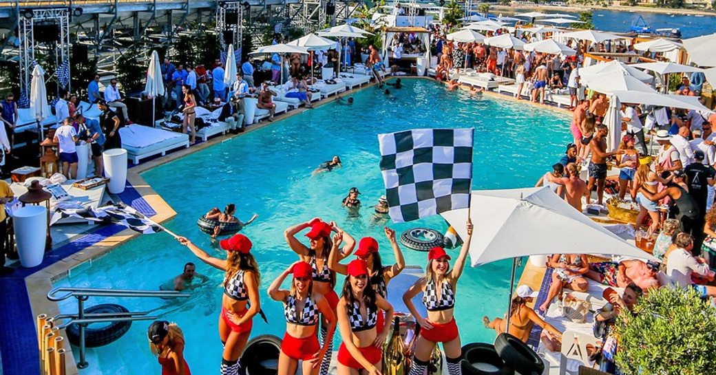 Grand Prix celebrations at Nikki Beach at Fairmont Hotel in Monaco