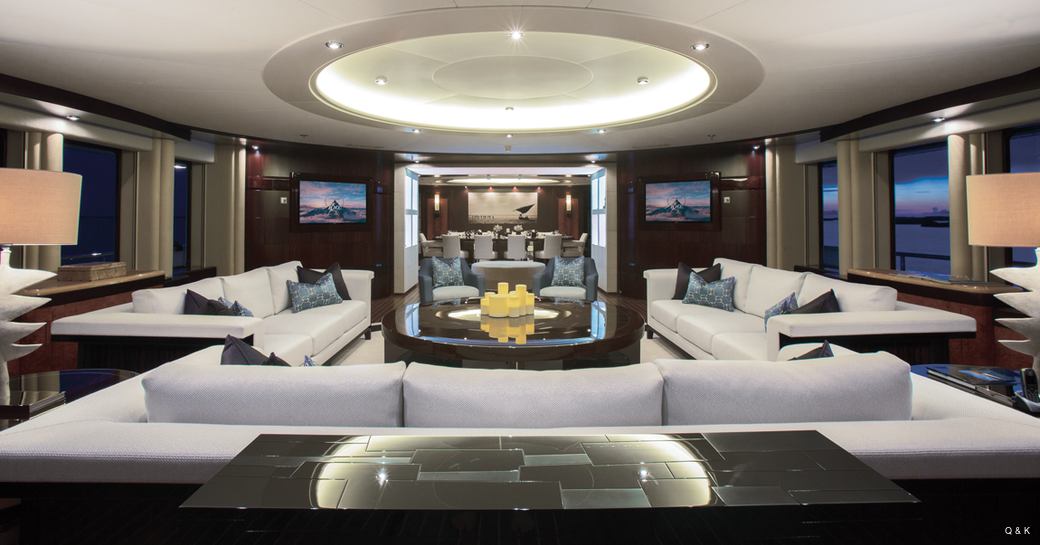 Main salon of charter yacht DREAM