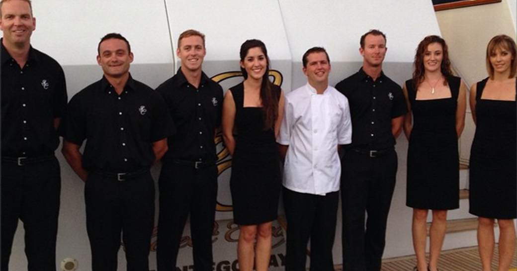sweet escape crew with chef who won first prize in chef's competition for yachts 100 to 159 feet
