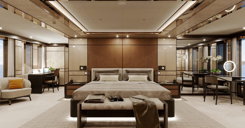 Master cabin onboard charter yacht RELIANCE