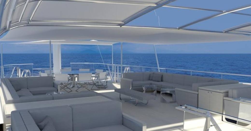 The exterior of luxury sailing yacht SYBARIS