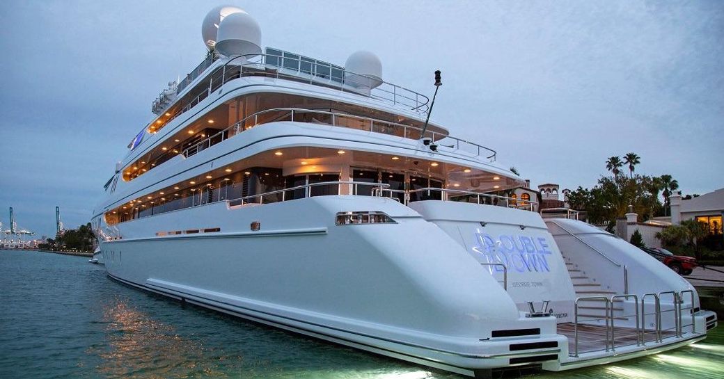 Superyacht 'Double Down' sat at-anchor