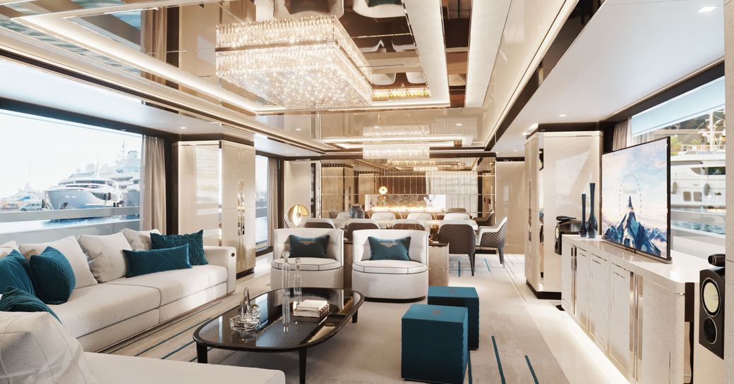 Opulent interiors inside super yacht Stefania