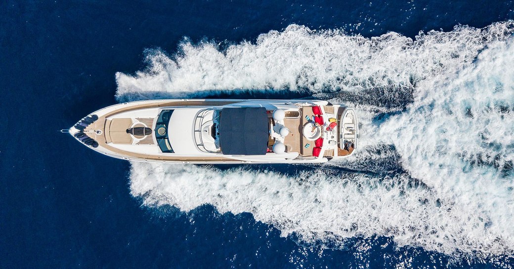motor yacht ‘Excelerate Z’ underway on a South of France yacht charter