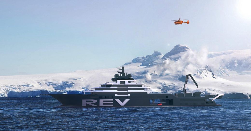 Rendering of luxury yacht REV
