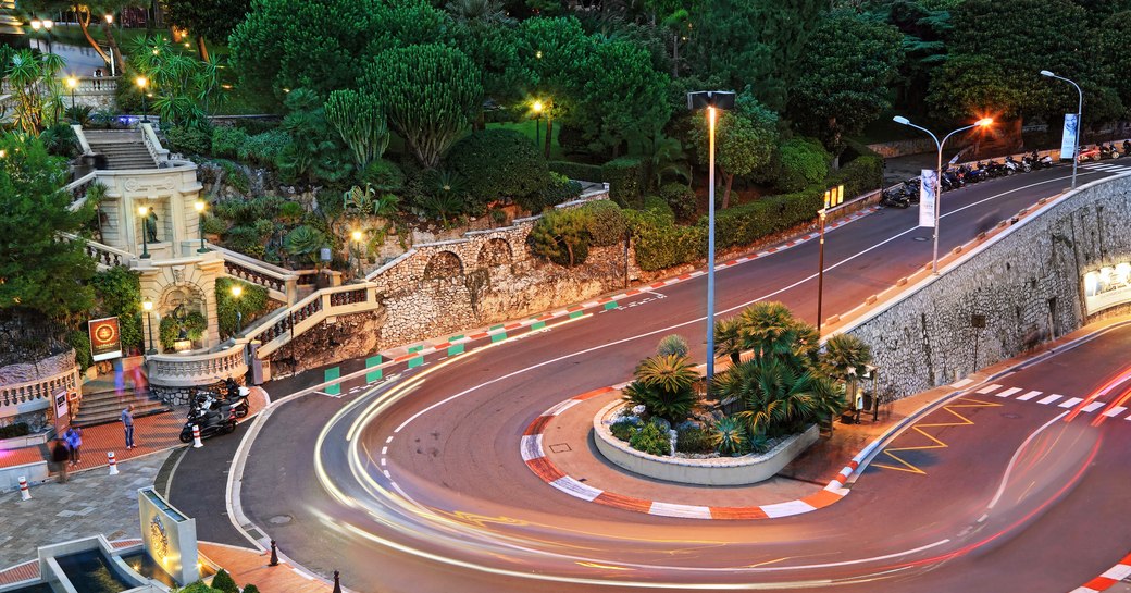 Overview of Grand Hotel hairpin in Monte Carlo.