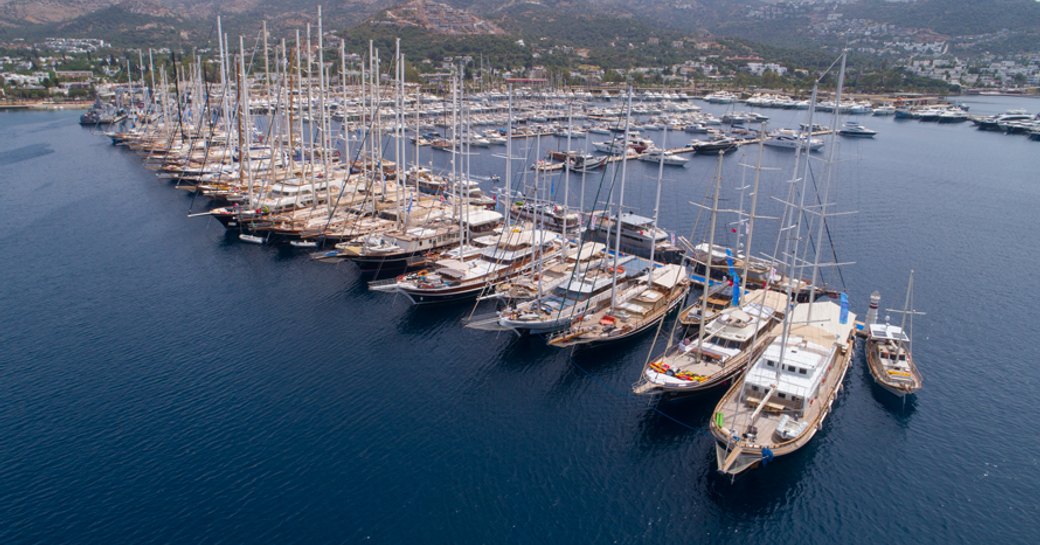 Sailing yacht charters berthed at the TYBA Yacht Charter Show