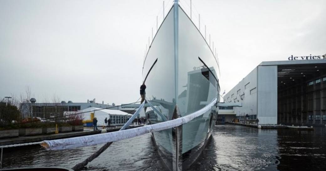 world’s first hybrid superyacht, 83.5m Feadship SAVANNAH's hull