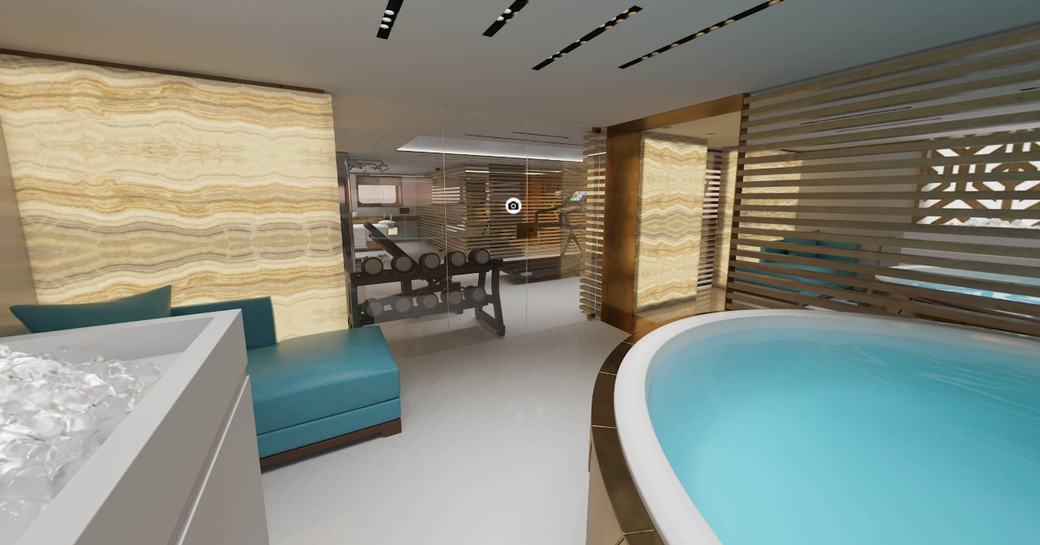 Spa quality health and wellness center onboard charter yacht LA DATCHA