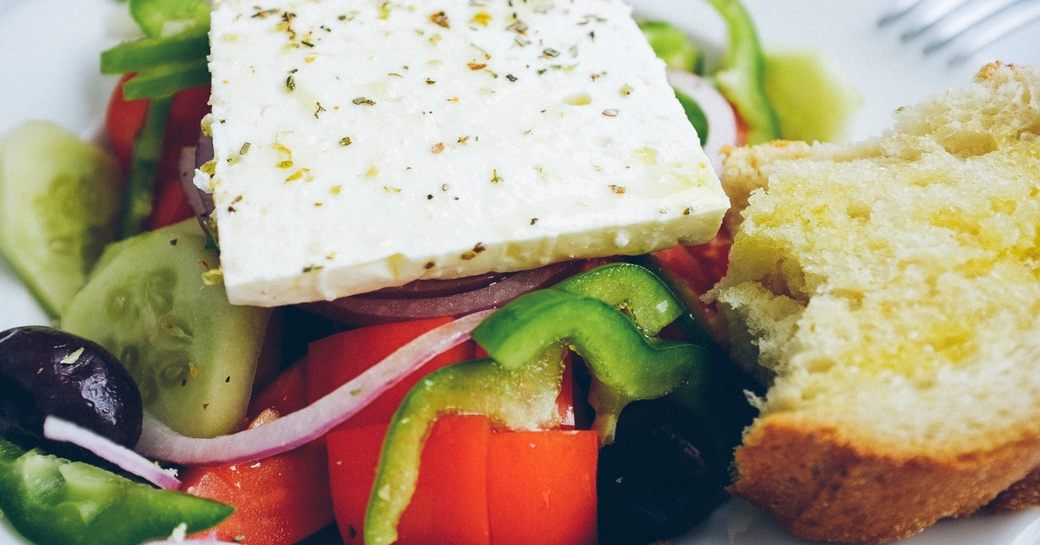 Traditional Greek Salad with Feta Cheese