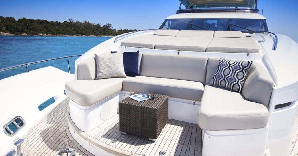 Overview of the foredeck onboard charter yacht ANKA