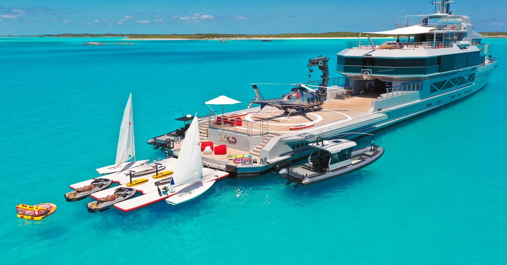 Toys and tenders on board charter yacht BOLD