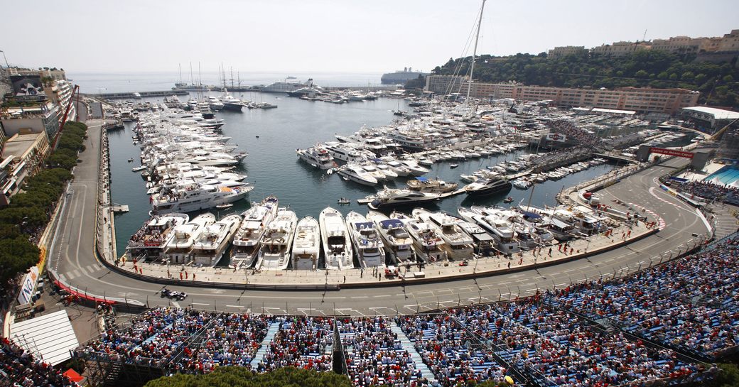 The yachts attending the Monaco Grand Prix