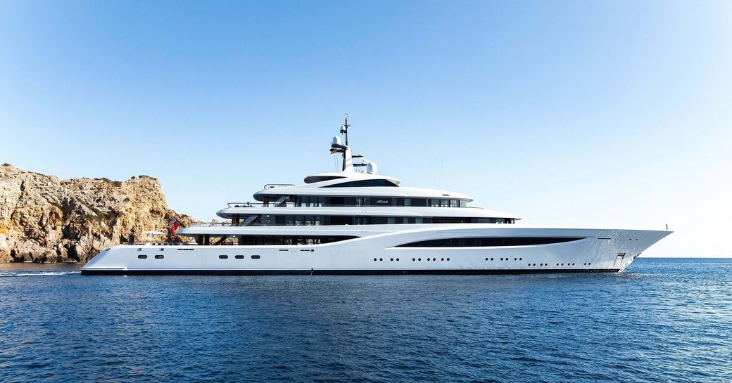 Superyacht Faith is largest charter yacht in the port
